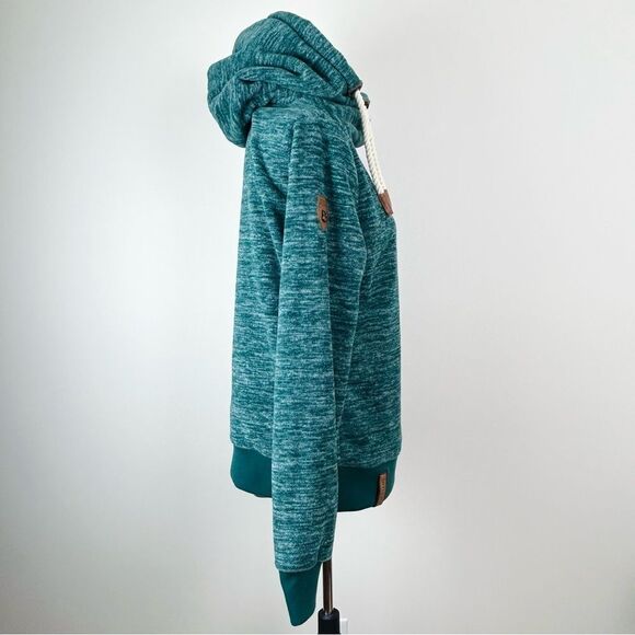 Naketano Fleece Teal Green Pullover Hoodie‎ with Drawstring - Picture 6 of 12